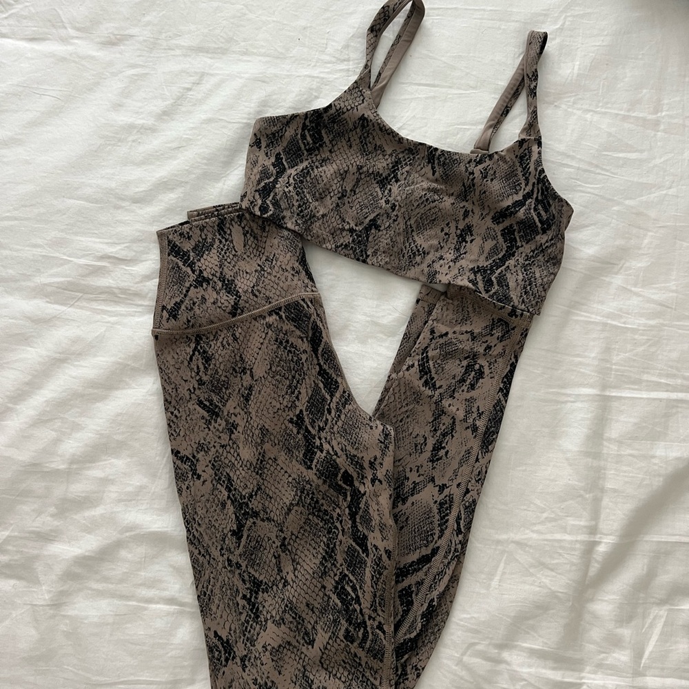 Alo Yoga Snakeskin Bra and Bottom Set